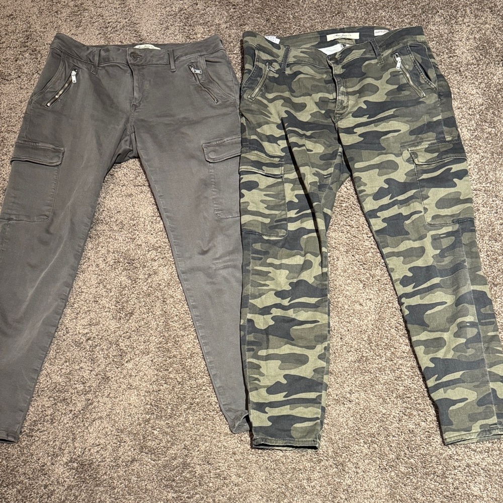 Mavi Women’s Straight Leg Jeans — Olive Solid & Green Camo